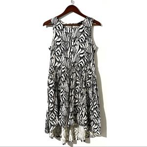 H&M High Low Zebra Tank Dress with Zipper size L